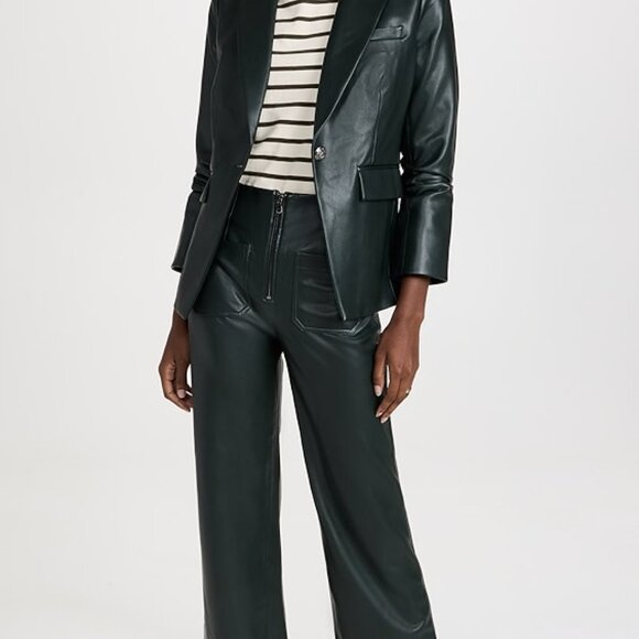 Veronica Beard emerald green faux leather pants - Picture 2 of 15